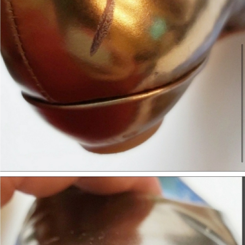 Stuart Weitzman Metallic Gold Pointy Toe Flats. I… - image 3